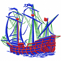 Boats Embroidery Design 8 Boats Embroidery Design 8